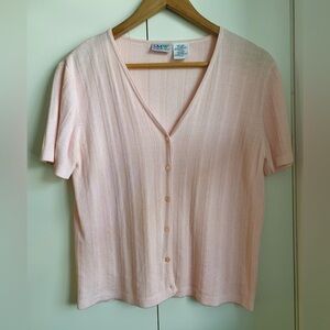 Elegant Light Pink Button-Down Women's Cardigan